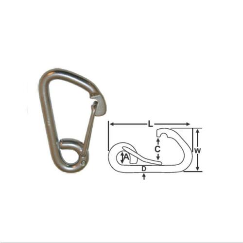 Snap Hook Stainless Steel 60mm x 6mm
