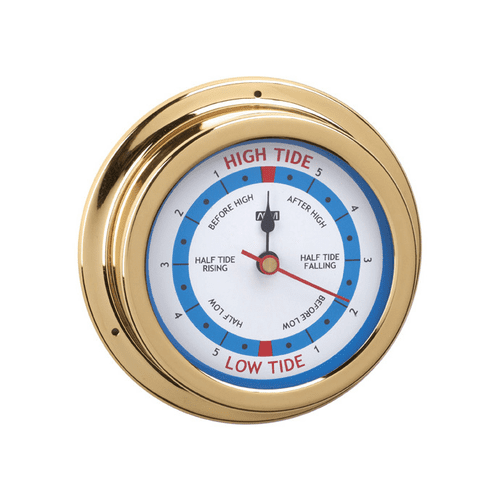 Anvi Polished Brass Tide Clock - 120mm Dia Face