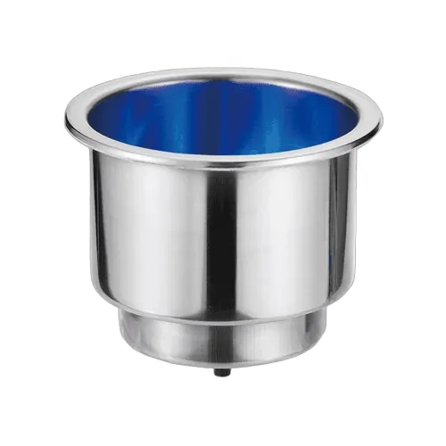 Recessed Drink Holder Stainless Steel Blue Led Lighting