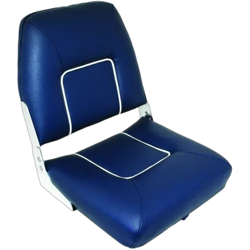 Bosun Folding Upholstered Seat Dark Blue With White Centre Piping