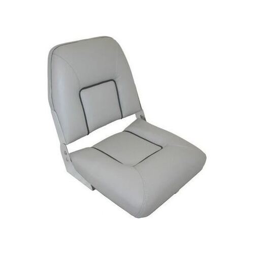 Bosun Folding Upholsted Seat Light Grey With Charcol Centre Piping