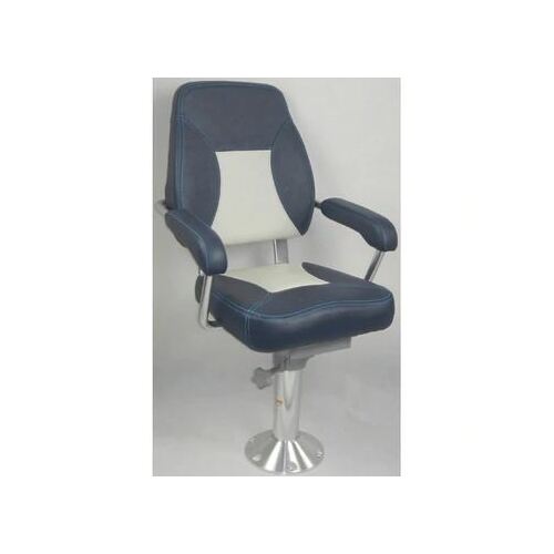 Mini-Mojo Deluxe Helm Seat - Dark Blue With White Contrast
