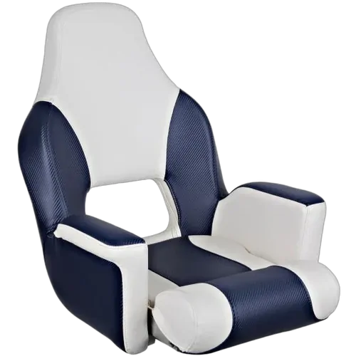 Deluxe Flip-Up Helmsman Seat Blue /Light Grey