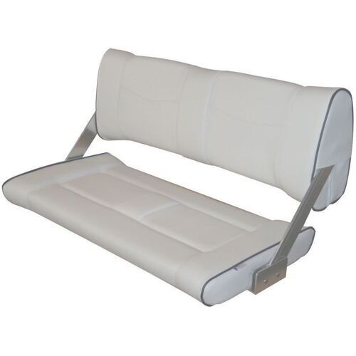 Double Flip-Back Seat - White (Light Grey) with blue-grey Piping
