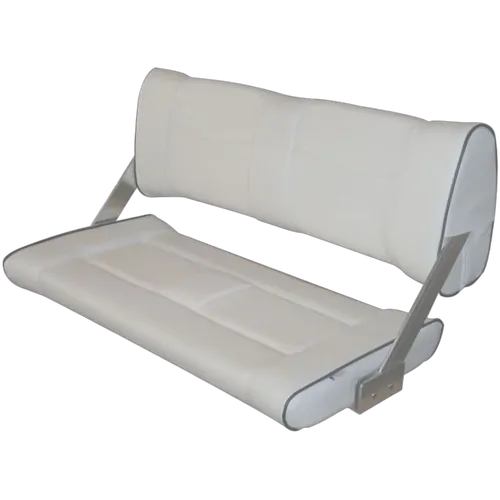 Double Flip-Back Seat - White (Light Grey) with blue-grey Piping