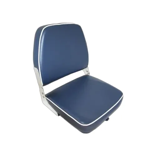 Ensign Folding Upholstered Seat - Dark Blue With Ivory White Trim