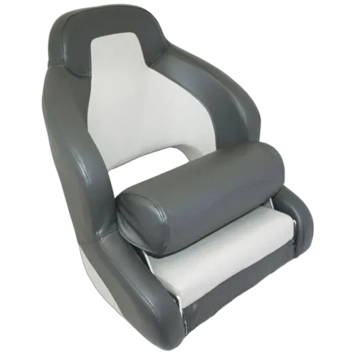 Compact Flip-Up Admiral Helmsman Seat - Charcoal/Light Grey
