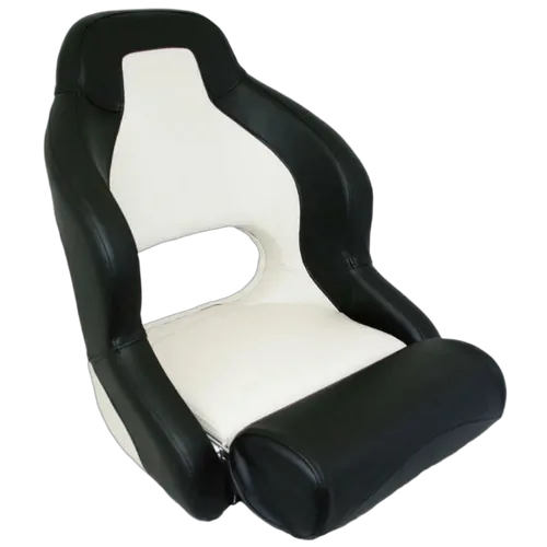 Compact Flip-Up Admiral Helmsman Seat - Black/Light Grey