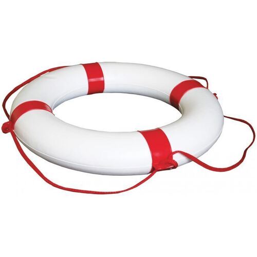 Decorative Lifebuoy Ring - White - With Red Bands 650mm