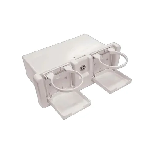 Glove Box Deluxe White With Cup Holders