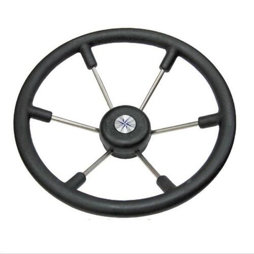 Timone Stainless 6 Spoke Steering Wheel 400mm Dia