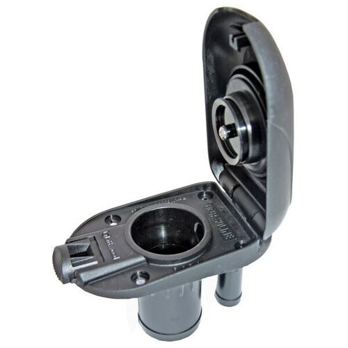 Attwood Vented Deck Fill - Black - Straight - 115 x 70mm