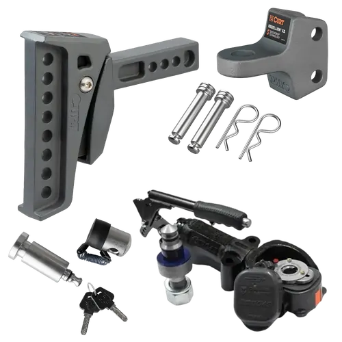 Curt Rebellion XD ShockDrop Hitch & DO45 Hitch With Handbrake & Lock Bundle