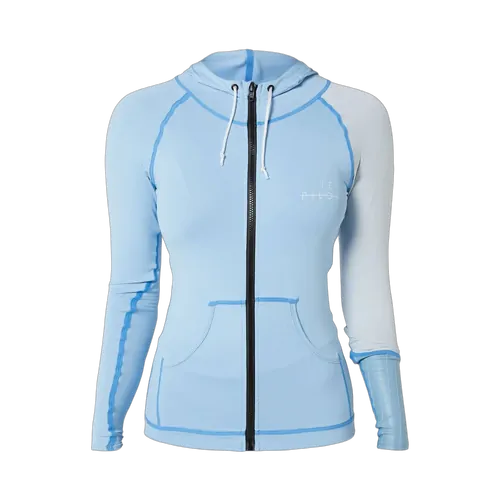 Jetpilot Cause Long Sleeve Ladies Hooded Rashie - Blue Size 6
