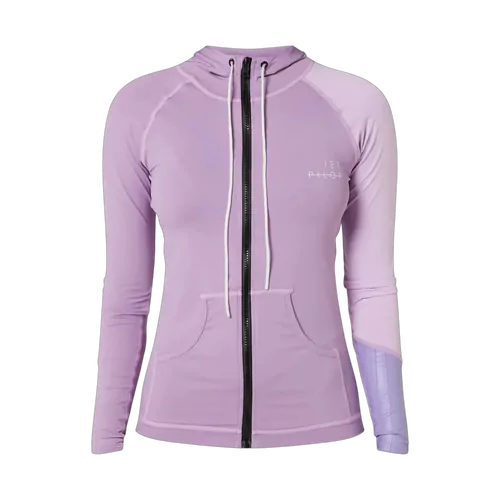 Jetpilot Cause Long Sleeve Ladies Hooded Rashie - Purple Size 16