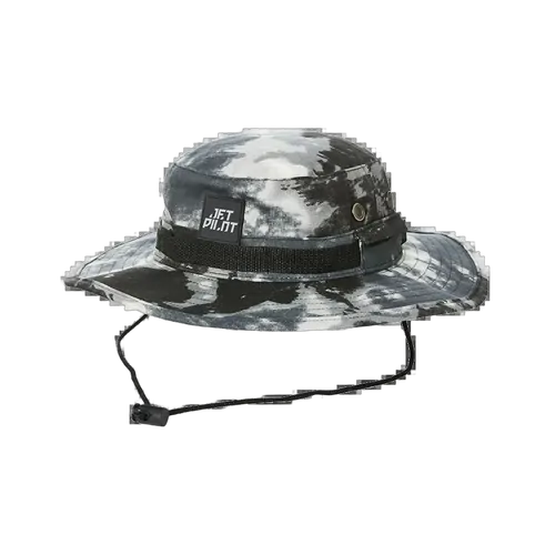 Jetpilot Hiker Mens Wide Brim Bucket Hat Black/Camo
