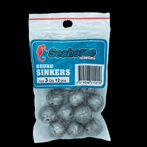 Seahorse #3 Ball Sinkers Large - 12pc Bag
