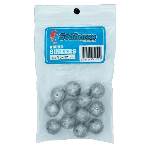 Seahorse #4 Ball Sinkers Large - 12pc Bag