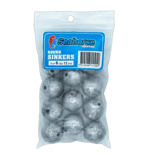 Seahorse #6 Ball Sinkers Large - 12pc Bag