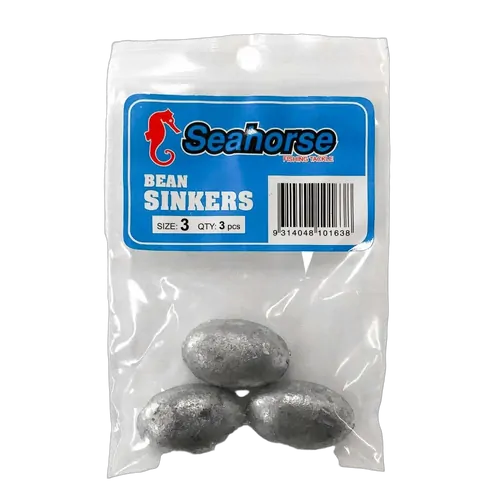 Seahorse #3 PP Small Bean Sinkers - 3pc Bag