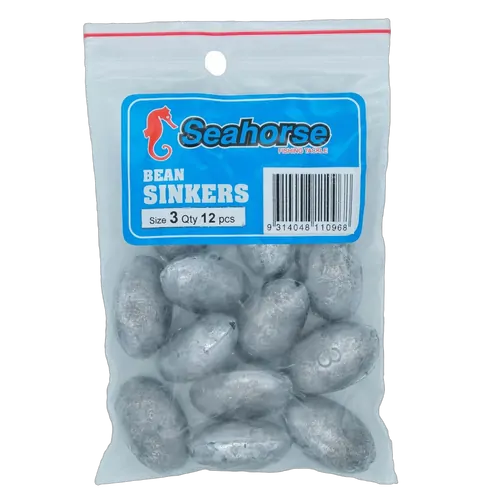 Seahorse #3 Large Bean Sinkers - 12pc Bag
