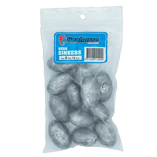 Seahorse #6 Large Bean Sinkers - 12pc Bag