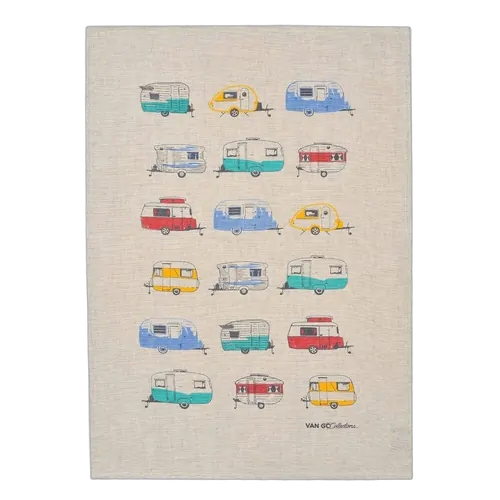 Van Go Collections Tea Towel Seasonal Collection Coloured Caravans