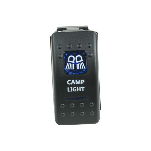 Rocker Switch Camp Light Blue Printed Lens (Each) - J12