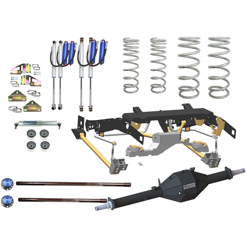 Superior Weld in Coil Conversion VSB14 Approved 2 Inch (50mm) Lift Kit with Track Corrected Chromoly Diamond Diff Housing w/Remote Reservoir Shocks (F