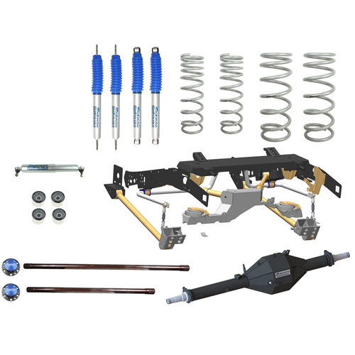 Superior Weld in Coil Conversion VSB14 Approved 2 Inch (50mm) Lift Kit with Track Corrected Chromoly Diamond Diff Housing w/Nitro Gas Twin Tube Shocks