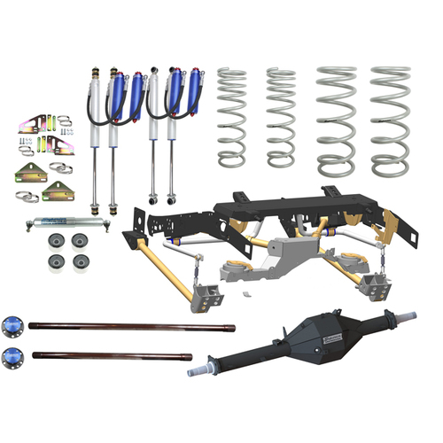 Superior Weld in Coil Conversion VSB14 Approved 2 Inch (50mm) Lift Kit with Track Corrected Chromoly Diamond Diff Housing w/Remote Reservoir Shocks (F