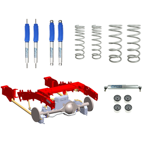 Superior Bolt in Coil Conversion VSB14 Approved 2 Inch (50mm) Lift Kit w/Nitro Gas Twin Tube Shocks (Front and Rear) Suitable For Toyota LandCruiser 7