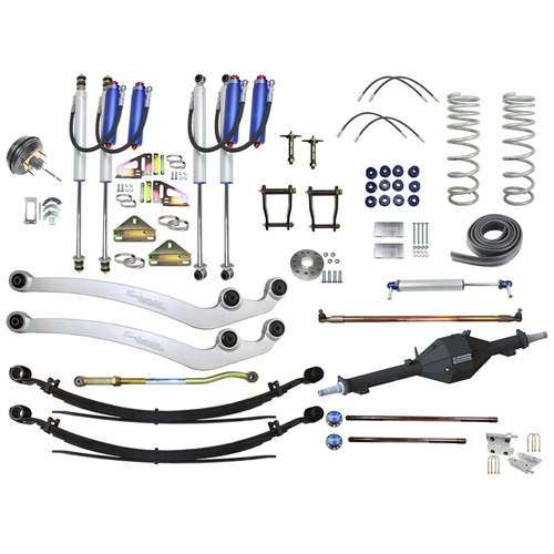 Superior Outback Tourer Australia Wide Legal Leaf Sprung Remote Reservoir Radius Arm 4 Inch (100mm) Lift, 33-35 Inch Tyres, Track Corrected Chromoly D