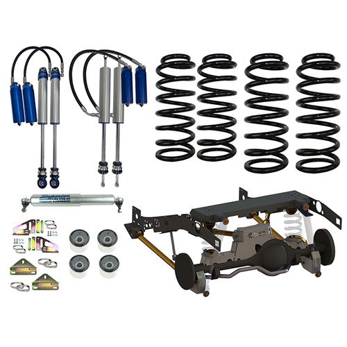 Superior Weld In Coil Conversion VSB14 Approved 2 Inch (50mm) Lift Kit w/2.5 Remote Reservoir Shocks (Front and Rear) Suitable For Toyota LandCruiser 