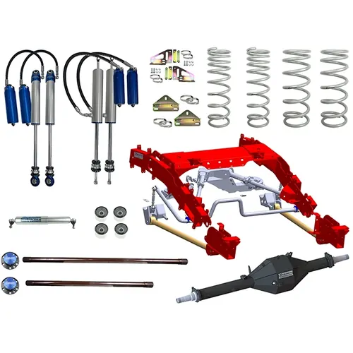 Superior Bolt in Coil Conversion VSB14 Approved 2 Inch (50mm) Lift Kit with Track Corrected Chromoly Diamond Diff Housing w/2.5 Remote Reservoir Shock