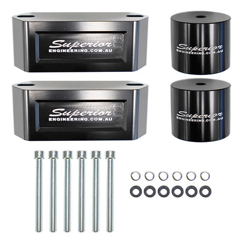 Superior Billet Series 6061 - T6 Alloy Bump Stop Extensions 50mm Suitable For Toyota LandCruiser 76/78/79/80/105 Series Front - BSEX-B-LCR31-C