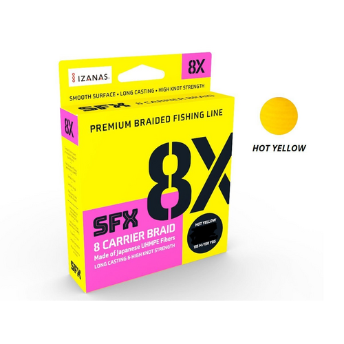 Sufix SFX 8X Braided Line 20lb 150yds Yellow
