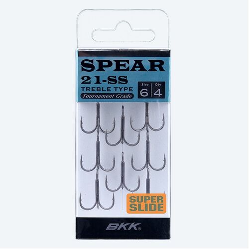 BKK Spear-21 SS Treble Hooks - #1 - 6 Per Pack