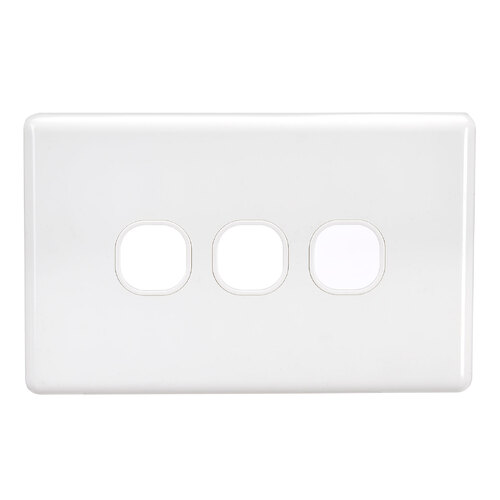 Projecta 3 Gang Blank Switch Plate - White