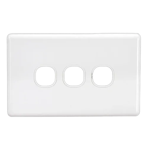Projecta 3 Gang Blank Switch Plate - White