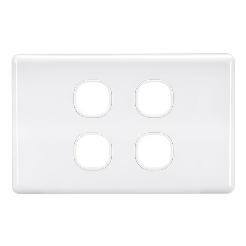 Projecta 4 Gang Blank Switch Plate - White