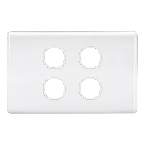 Projecta 4 Gang Blank Switch Plate - White