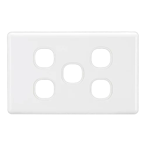 Projecta 5 Gang Blank Switch Plate - White