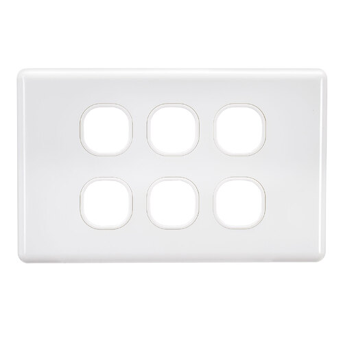 Projecta 6 Gang Blank Switch Plate - White