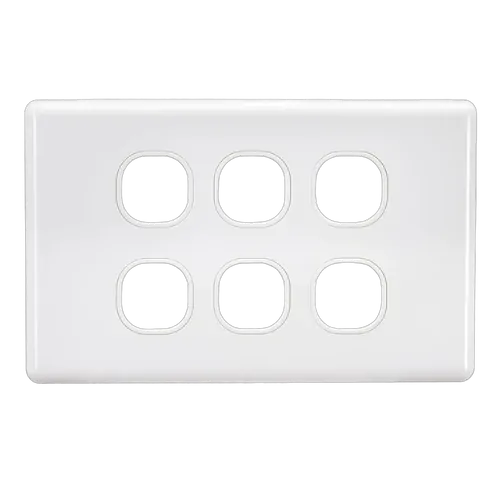 Projecta 6 Gang Blank Switch Plate - White