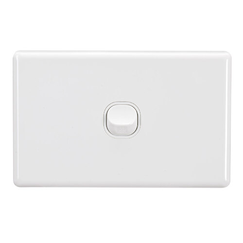 Projecta 1 Gang Switch Plate Including 10 Amp Mechanism - White
