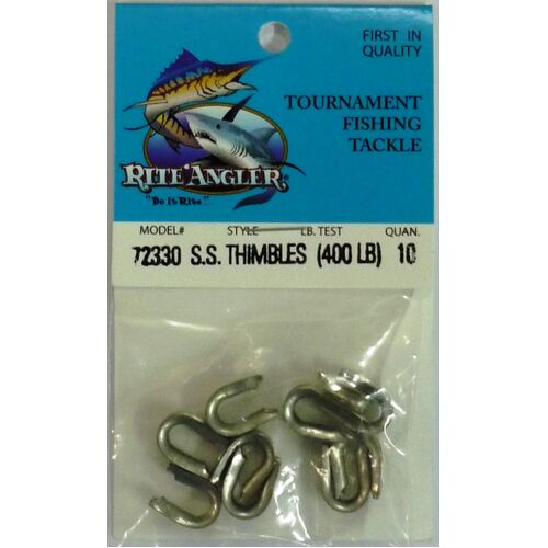 Rite Angler Thimble Stainless Steel 400Lb 10Pc 72330