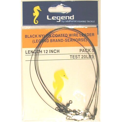 Seahorse Tackle Trace Black 12"X20 Coastlock Snap