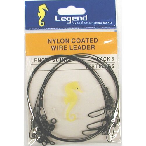 Seahorse Tackle Trace Black 20"X80 Coastlock Snap