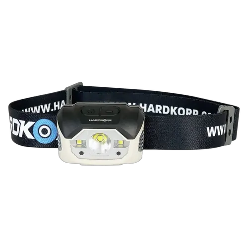 HARDKORR 440LM RECHARGEABLE LED HEAD TORCH WITH HANDS FREE MODE